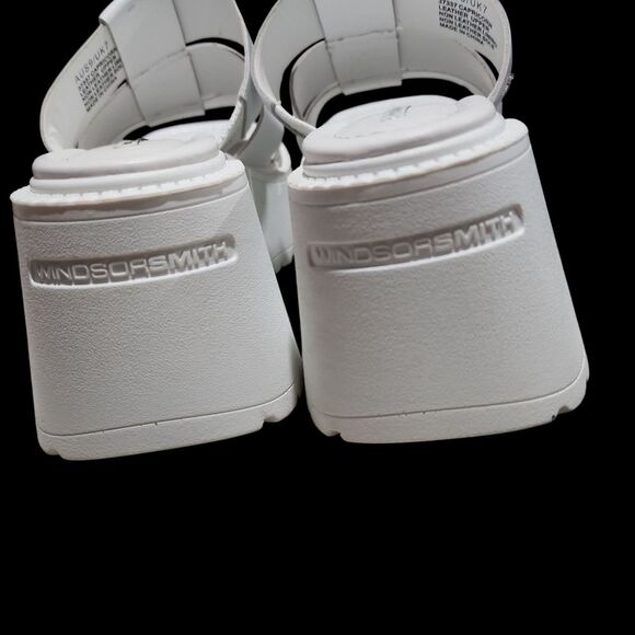 WINDSOR SMITH white leather sandal Platform Size UK7 (US 9) Designer Euro Summer - Picture 6 of 8